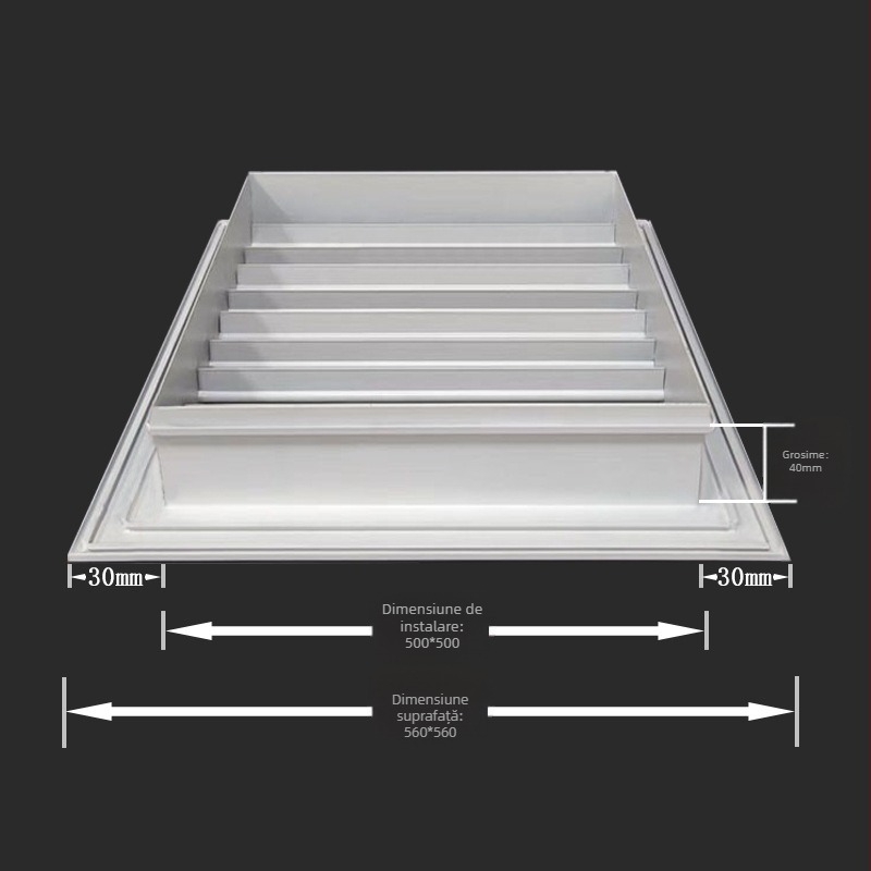 Grilă de ieșire a aerului din aliaj de aluminiu, lamelată, cu un singur strat, pentru ventilația centrală, reglabilă pentru atelier fără praf