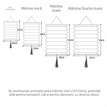 Fanar din hârtie cu LED, pliere în acordeon, design floral și animație în stil desen animat, portabil, mini lampă pentru Festivalul Lunii