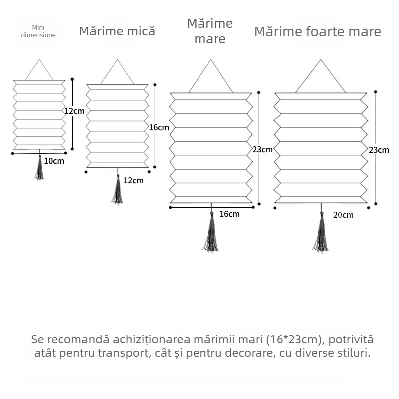 Fanar din hârtie cu LED, pliere în acordeon, design floral și animație în stil desen animat, portabil, mini lampă pentru Festivalul Lunii