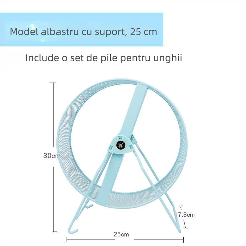 Roată de alergare montată pe perete, silențioasă, cu funcție de ascuțire a unghiilor; dimensiune mare, potrivită pentru animale mici