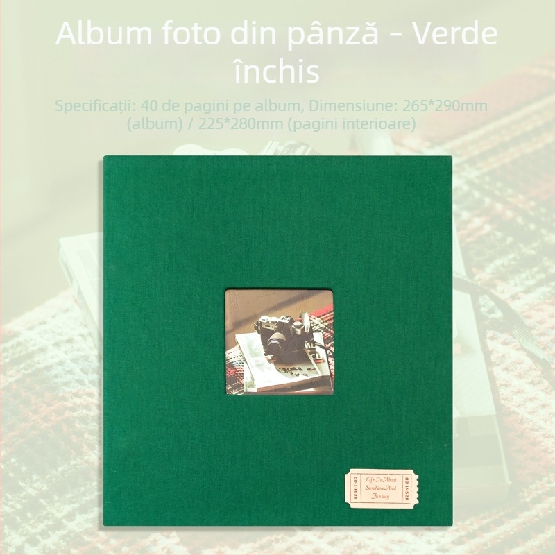Album foto pe pânză cu adeziv auto, DIY – album ilustrat de stocare a fotografiilor, cu față dublă, 40 de pagini, pentru cupluri