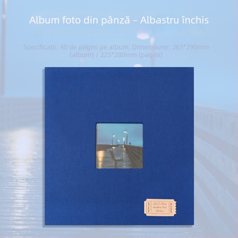 Album foto pe pânză cu adeziv auto, DIY – album ilustrat de stocare a fotografiilor, cu față dublă, 40 de pagini, pentru cupluri