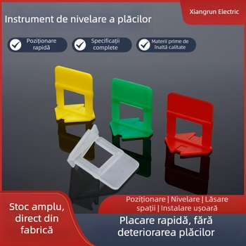 Clip de nivelare plăci fără găuri, clemă încrucișată de poziționare pentru plăci de podea și pereți, distanțier pentru rosturi