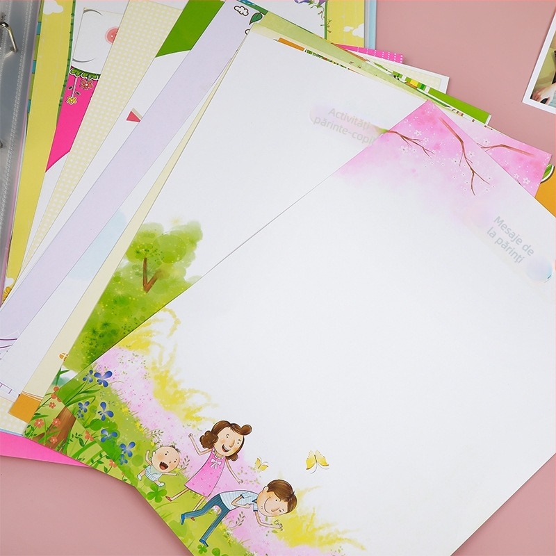 Carte de creștere A4 pentru grădiniță și școala primară – pagini color, album foto cu copertă PP, 16–20 pagini, șablon universal