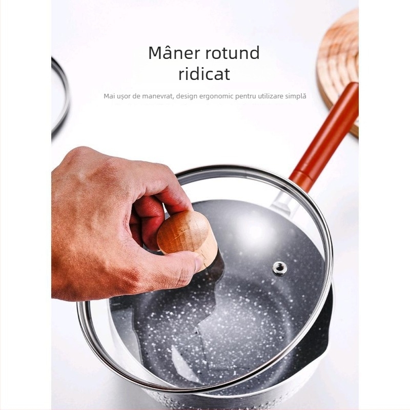 Capac din sticlă temperată, universal pentru oale și wok, transparent