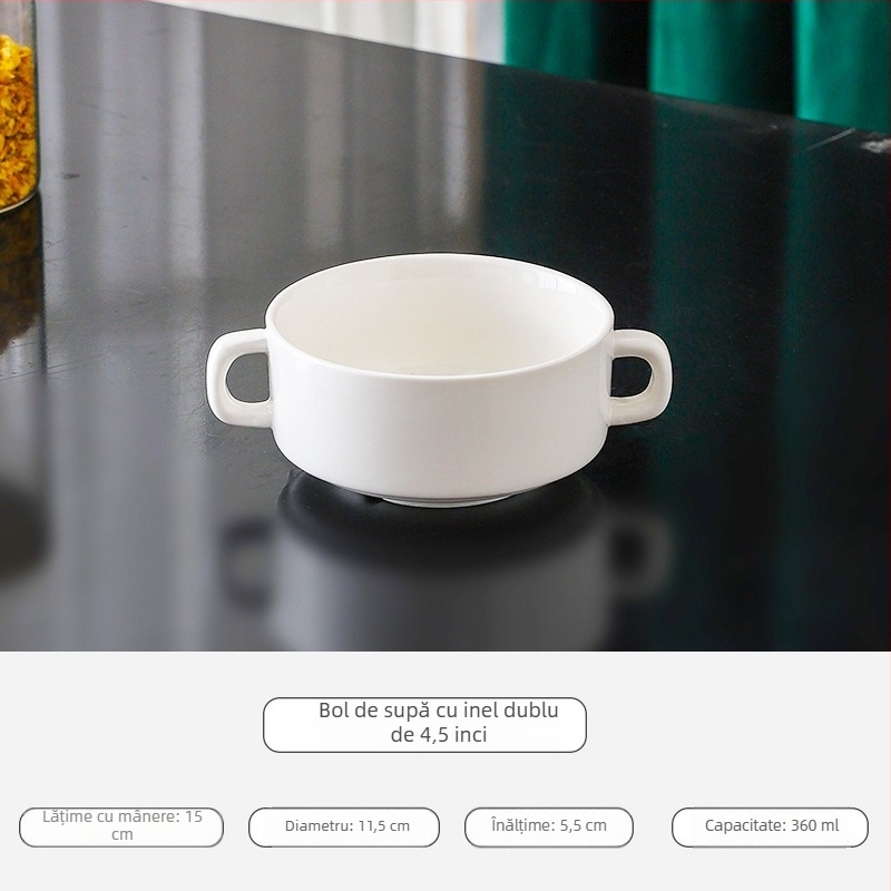 Oală ceramică pentru baie de aburi cu capac, mic bol ceramic pentru supă Bird's Nest, de calitate premium