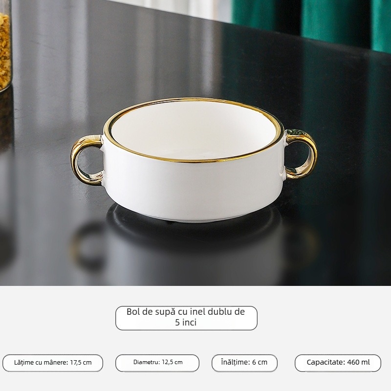 Oală ceramică pentru baie de aburi cu capac, mic bol ceramic pentru supă Bird's Nest, de calitate premium