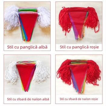 Set de stegulețe triunghiulare multicolore pentru nunți, zile de naștere și evenimente
