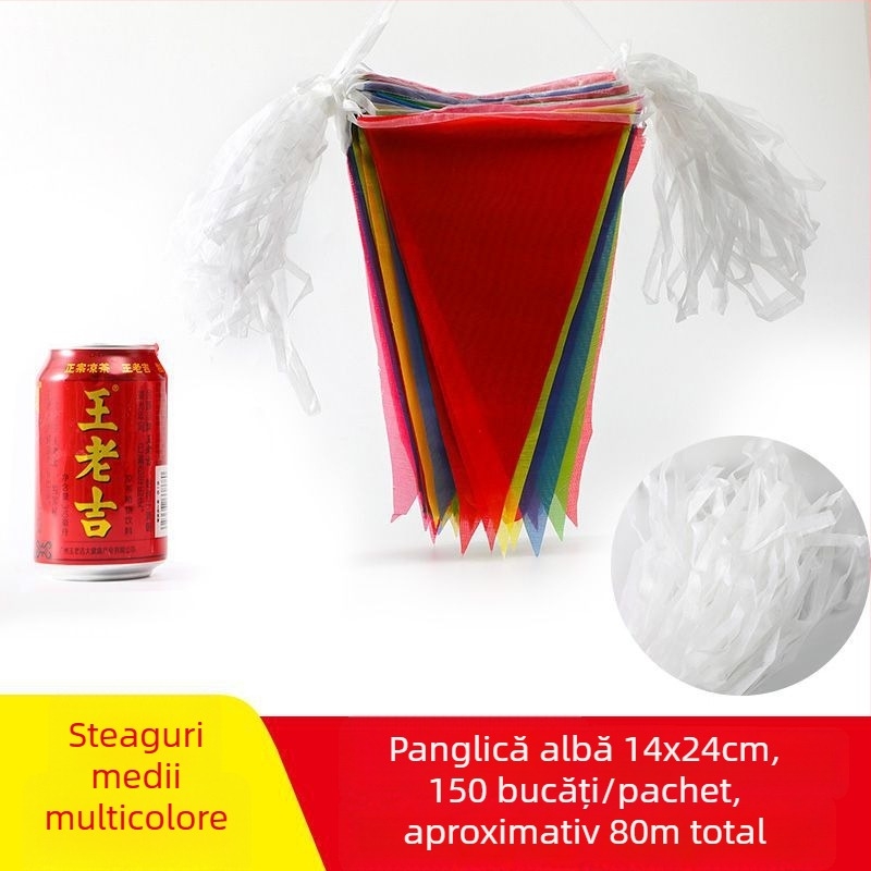 Set de stegulețe triunghiulare multicolore pentru nunți, zile de naștere și evenimente