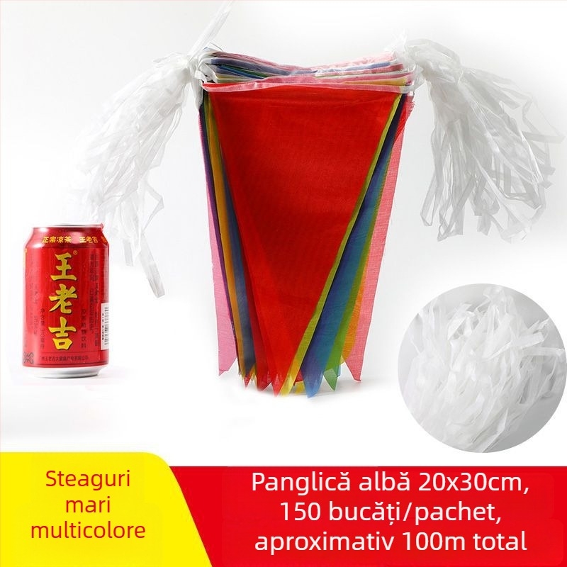 Set de stegulețe triunghiulare multicolore pentru nunți, zile de naștere și evenimente