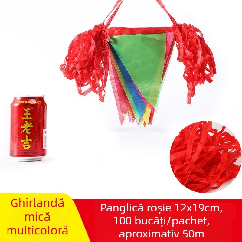 Set de stegulețe triunghiulare multicolore pentru nunți, zile de naștere și evenimente