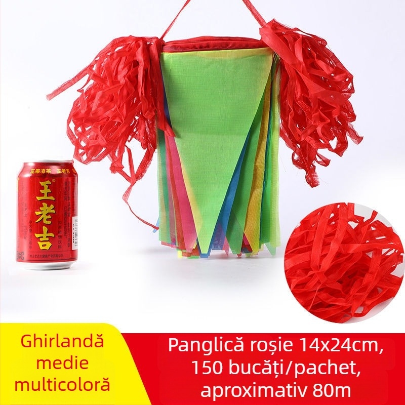 Set de stegulețe triunghiulare multicolore pentru nunți, zile de naștere și evenimente