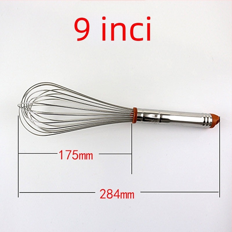Sanneng SN4883 din oțel inoxidabil, 8/10 inci beatător manual pentru ouă – uz casnic