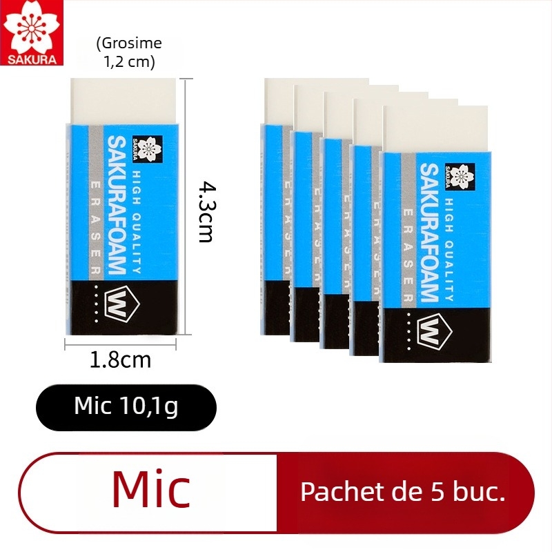 Radieră cu design Sakura Japoneză – ultra-curată, fără resturi, pentru artă și desene ale elevilor din învățământ primar