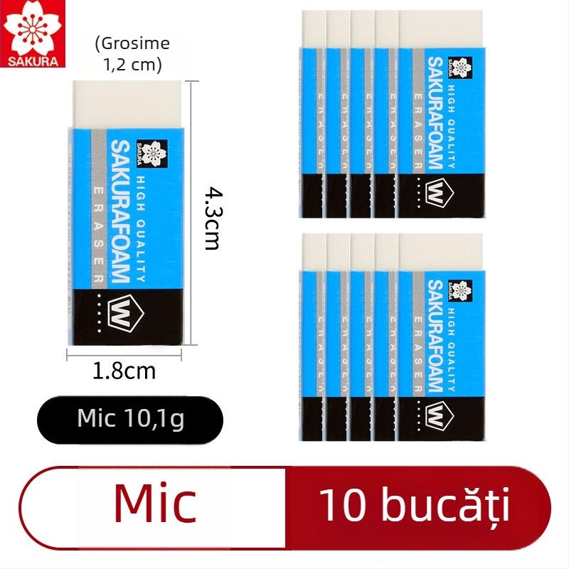 Radieră cu design Sakura Japoneză – ultra-curată, fără resturi, pentru artă și desene ale elevilor din învățământ primar