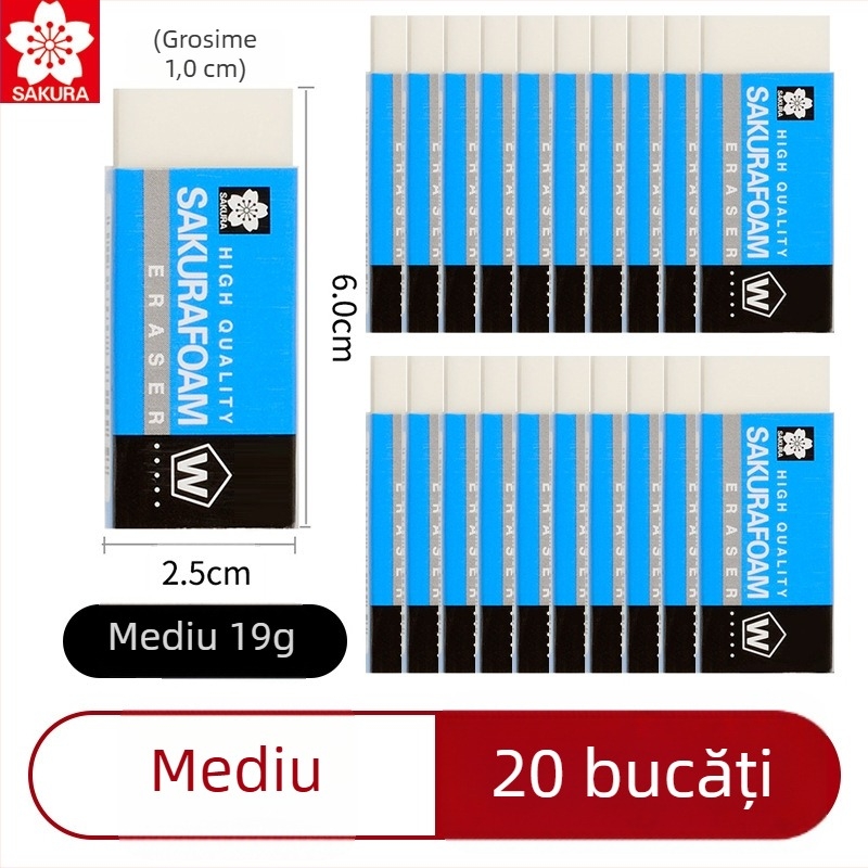 Radieră cu design Sakura Japoneză – ultra-curată, fără resturi, pentru artă și desene ale elevilor din învățământ primar