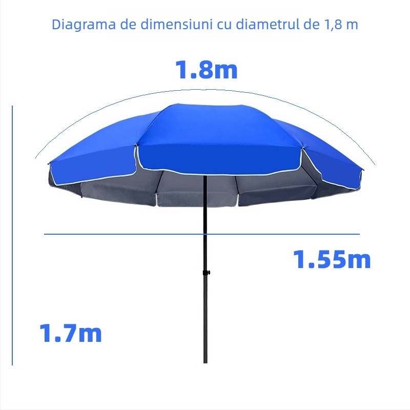 Umbrelă circulară de exterior pentru soare, umbrelă mare de umbrire, umbrelă de protecție solară pentru standuri, umbrelă mare de grădină pliabilă, umbrelă publicitară în vrac