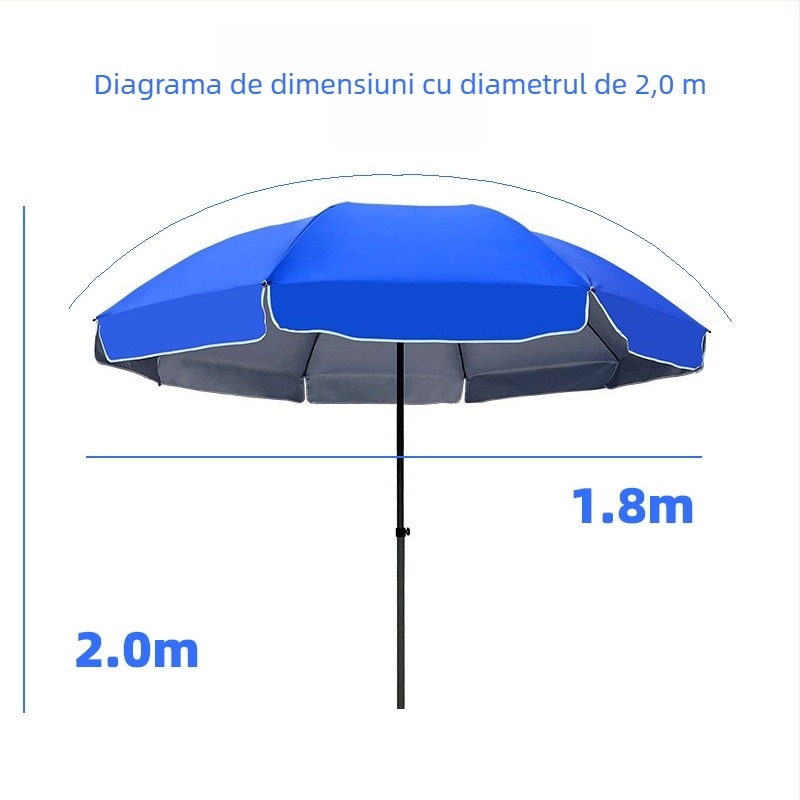 Umbrelă circulară de exterior pentru soare, umbrelă mare de umbrire, umbrelă de protecție solară pentru standuri, umbrelă mare de grădină pliabilă, umbrelă publicitară în vrac
