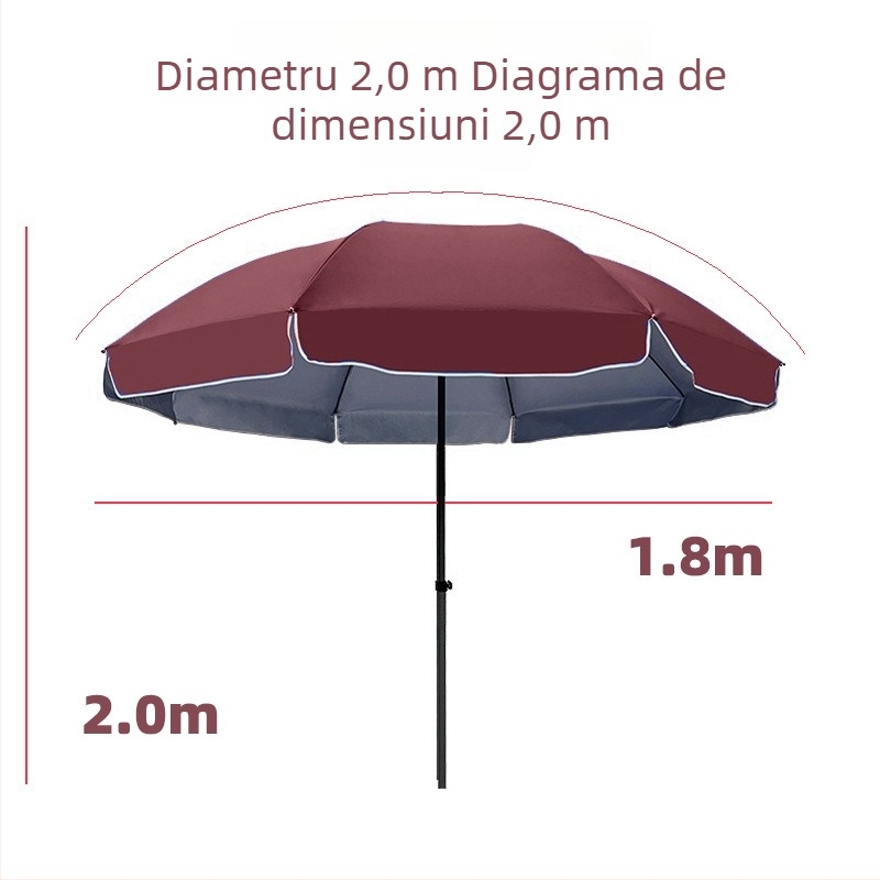 Umbrelă circulară de exterior pentru soare, umbrelă mare de umbrire, umbrelă de protecție solară pentru standuri, umbrelă mare de grădină pliabilă, umbrelă publicitară în vrac