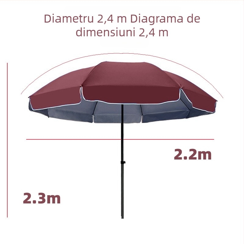 Umbrelă circulară de exterior pentru soare, umbrelă mare de umbrire, umbrelă de protecție solară pentru standuri, umbrelă mare de grădină pliabilă, umbrelă publicitară în vrac