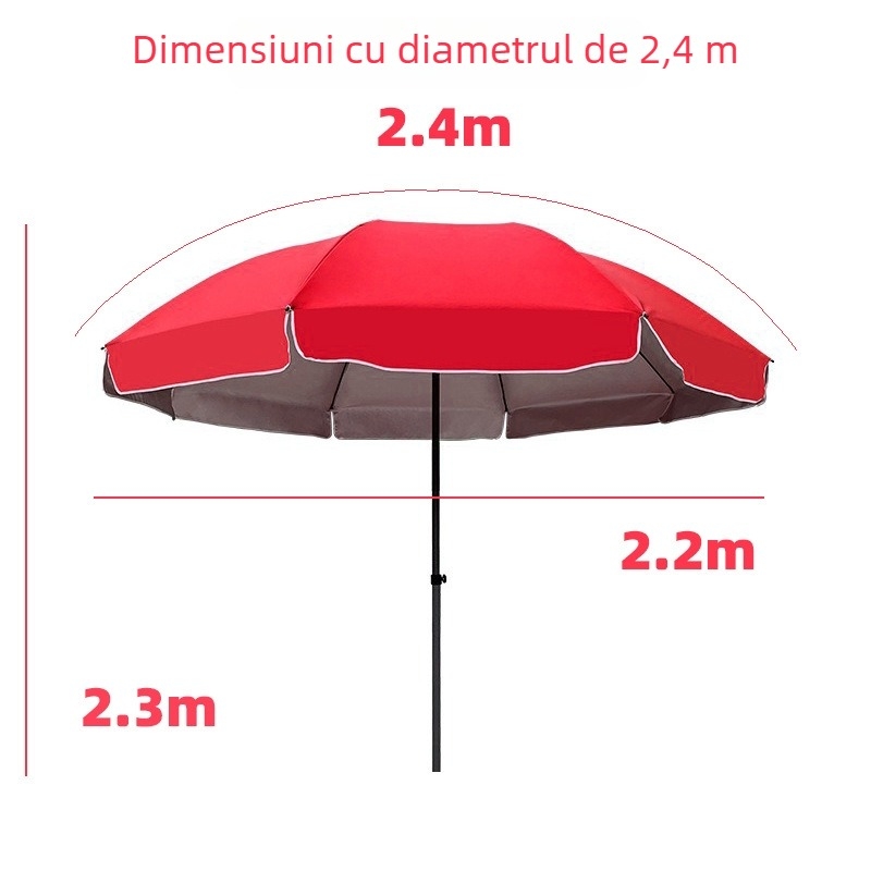 Umbrelă circulară de exterior pentru soare, umbrelă mare de umbrire, umbrelă de protecție solară pentru standuri, umbrelă mare de grădină pliabilă, umbrelă publicitară în vrac