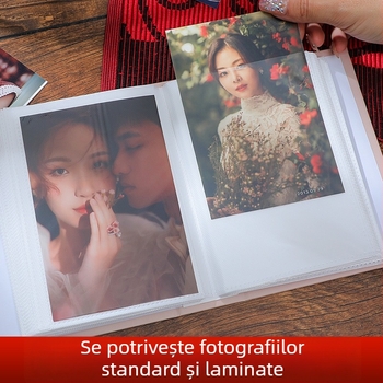 Album foto laminat cu pagini de inserție, disponibile în 5, 6 sau 7 inci; album de creștere pentru copii, cu capacitate mare