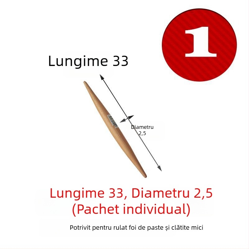 Rulou pentru aluat cu capete ascuțite, dublu, îngroșat
