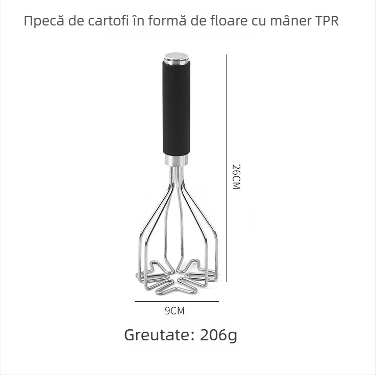 Presă de cartofi din oțel inoxidabil, zdrobitor manual cu două straturi