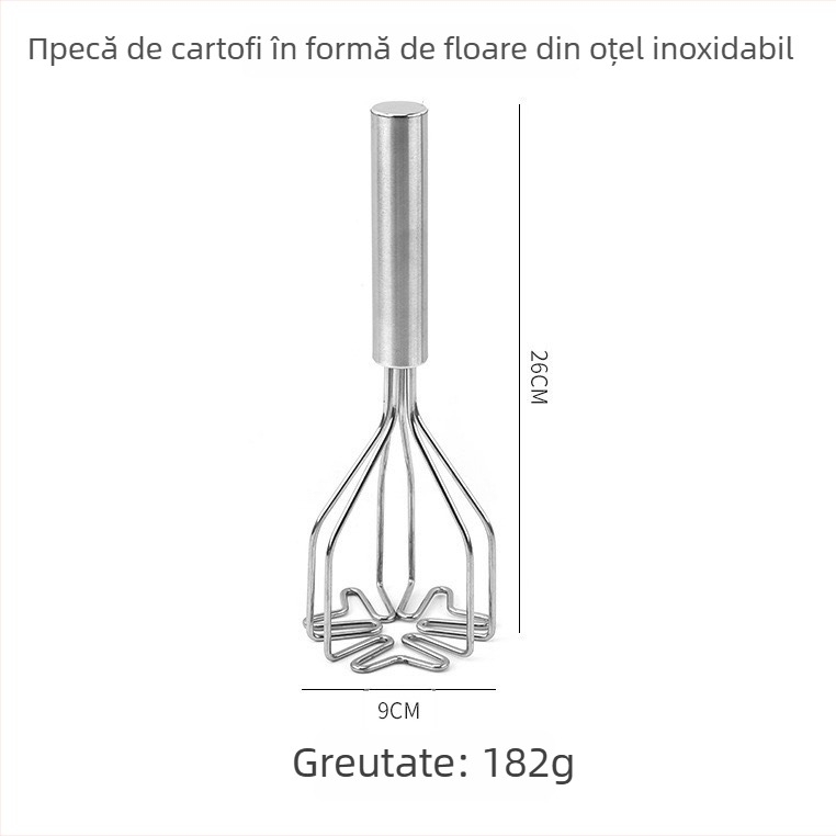 Presă de cartofi din oțel inoxidabil, zdrobitor manual cu două straturi