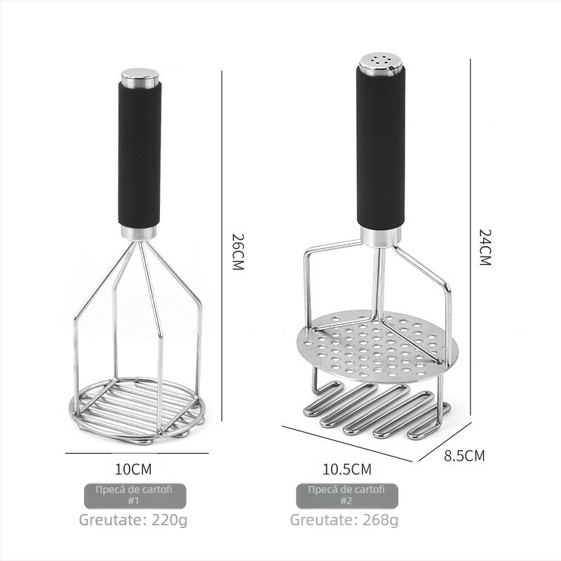 Presă de cartofi din oțel inoxidabil, zdrobitor manual cu două straturi