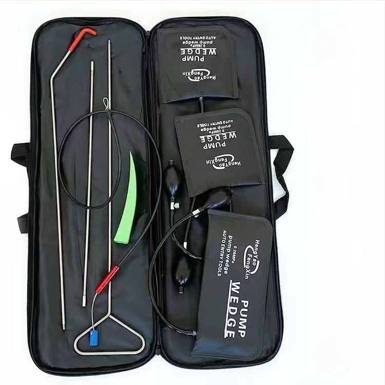 Set de unelte pentru reparații auto cu cârlige pentru airbag, știfte de împingere-tras, tijă de urgență și funie de tractare