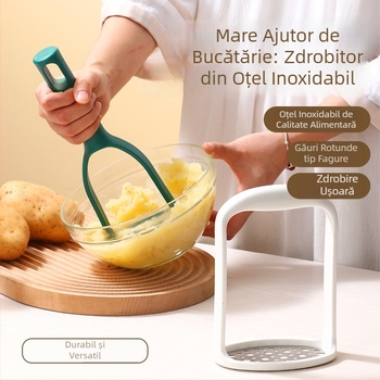 Presa manuală de usturoi și zdrobitor de cartofi, ustensilă de bucătărie pentru hrana bebelușilor