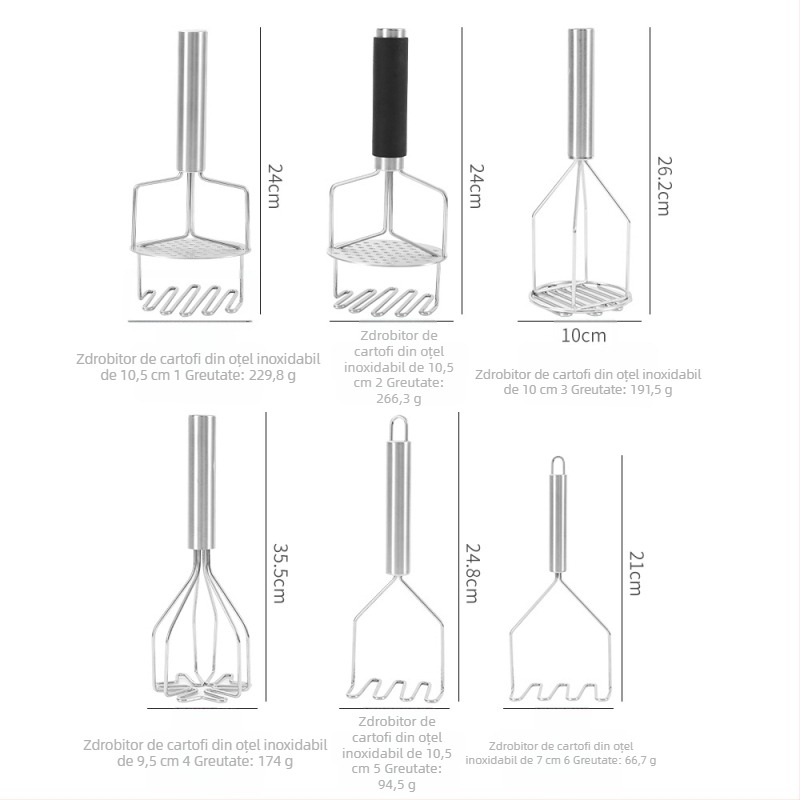 Zdrobitor de cartofi, din oțel inoxidabil 430, unealtă de bucătărie