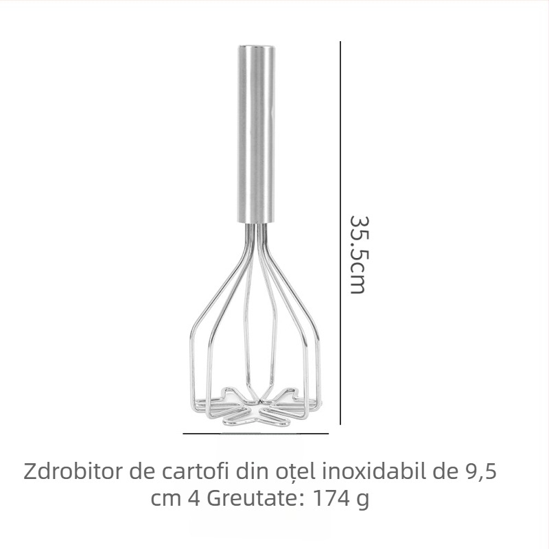Zdrobitor de cartofi, din oțel inoxidabil 430, unealtă de bucătărie