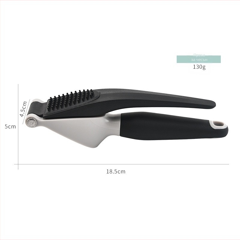 Presă de ustensile din oțel inoxidabil cu mâner din nailon și zdrobitor de ghimbir – instrument de bucătărie manual