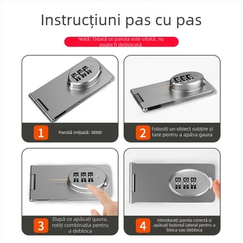 Încuietoare cu parolă pentru dulapuri și sertare, fără găuri pentru frigider, încuietoare anti-furt pentru sertare, încuietoare de dulap cu deschidere dublă, încuietoare pentru dosare/arhive