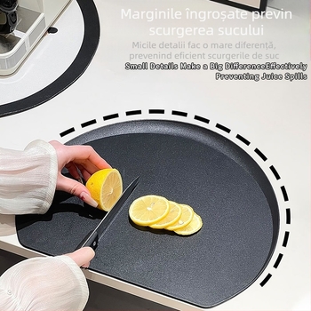 Tăietură semicerc D, TPU, de calitate alimentară, rezistentă la mucegai, antibacteriană, cu două fețe, rezistentă la căldură, potrivită pentru mașina de spălat vase