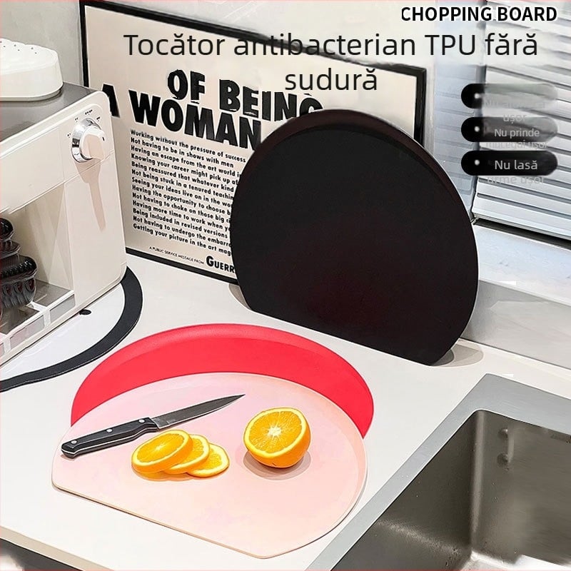 Tăietură semicerc D, TPU, de calitate alimentară, rezistentă la mucegai, antibacteriană, cu două fețe, rezistentă la căldură, potrivită pentru mașina de spălat vase