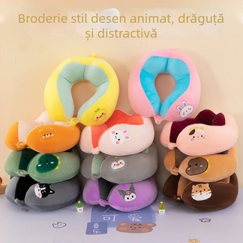 Pernă U-shape pentru călătorii și birou, design drăguț cu un diavol mic, stil japonez