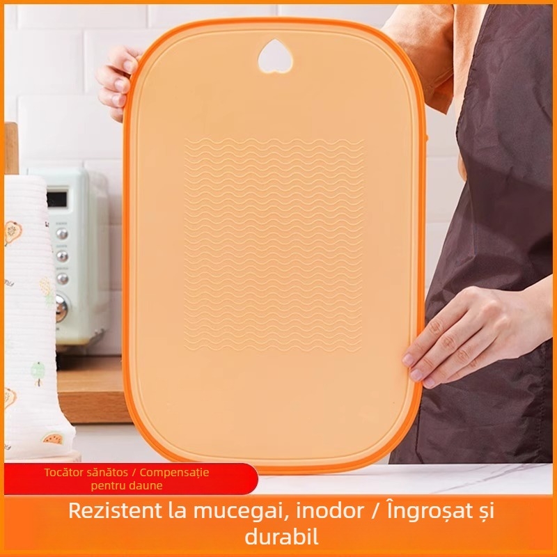 Placă de tăiat din plastic pentru bucătărie, antibacteriană, antimucegai, cu grosime sporită, cu două fețe, pentru legume și fructe.