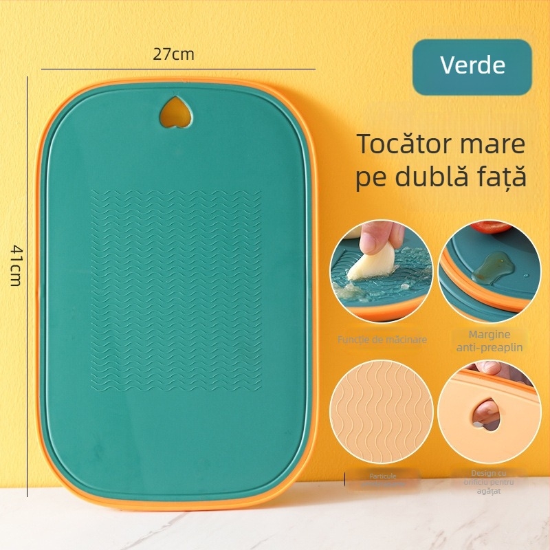 Placă de tăiat din plastic pentru bucătărie, antibacteriană, antimucegai, cu grosime sporită, cu două fețe, pentru legume și fructe.