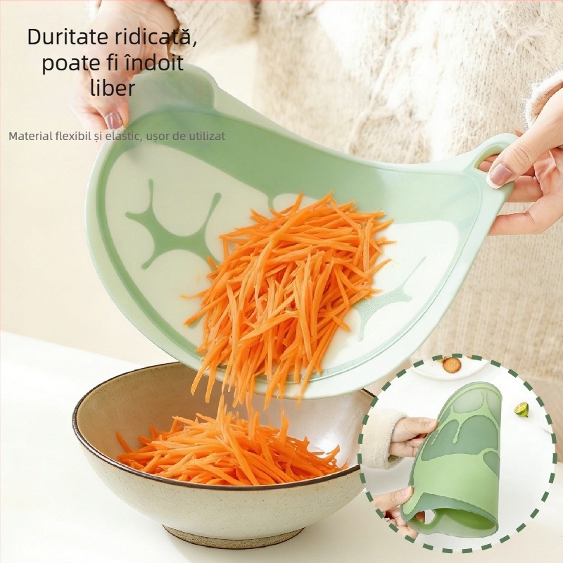 Placă de tăiere de uz casnic, placă pentru fructe și legume pentru copii, portabilă, cu două fețe, în stil desen animat, antibacteriană și rezistentă la mucegai, TPU
