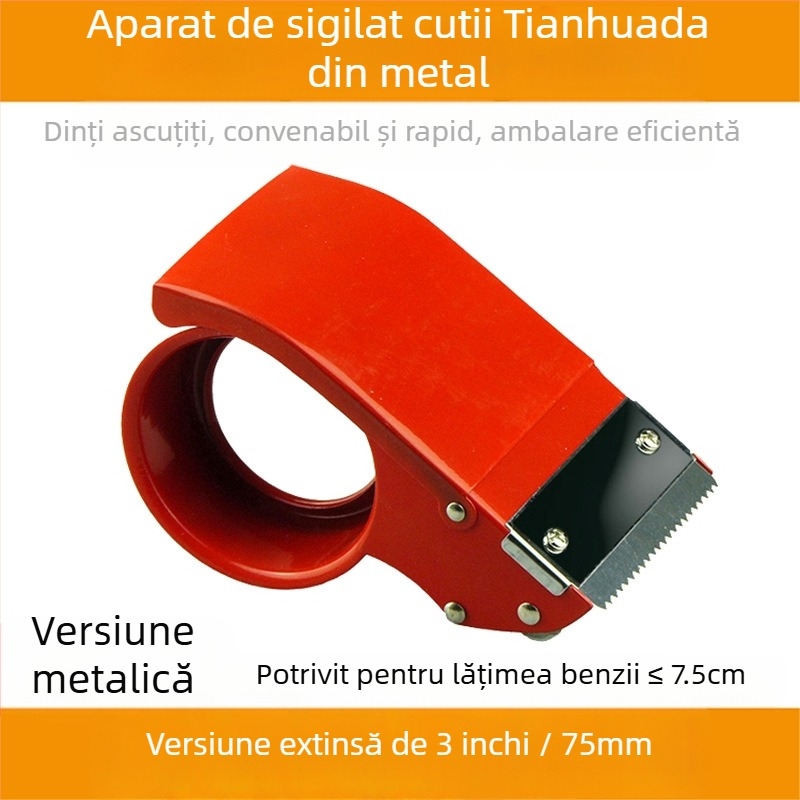Mașină de sigilat cutii, tăietor de bandă din metal, 3 inchi, pentru ambalare (lățime bandă 2–3 inchi)