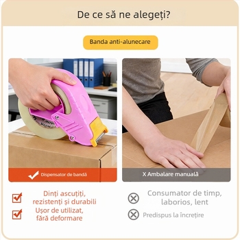 Tăietor din plastic pentru bandă, 5-6 cm, versiune îmbunătățită, pentru sigilarea cutiilor cu bandă lată