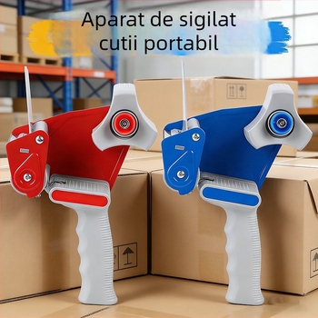 Aparat manual pentru sigilarea cutiilor de 2 inch, dispenser mare de bandă cu cutter, aparat metalic pentru sigilarea ambalajelor