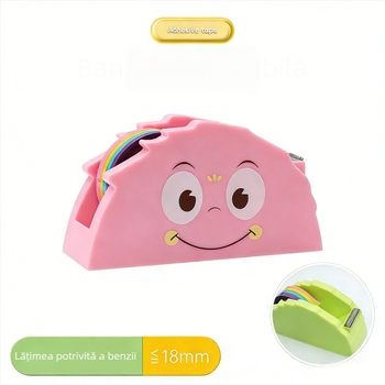 Dispenser de bandă cu cutter și set de bandă adezivă, în design Monstru de desene animate