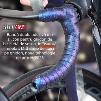 STEPONE bandă dublu-față din silicon pentru ghidonul bicicletei de șosea, anti-derapare și rezistentă la murdărie