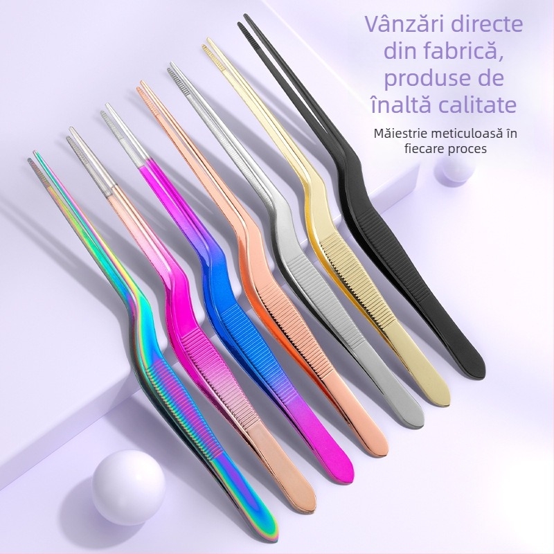 Set profesional pentru curățarea urechilor: pensete din oțel inoxidabil, clipsuri pentru urechi și linguriță pentru urechi, cu dinți în formă de crocodil, pentru copii și adulți