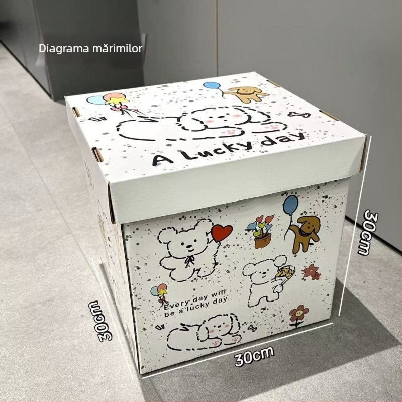 Cutie mare pentru cadouri, cutie goală, ambalaj de ziua de naștere rafinat, carton îngroșat, cutie de cadouri creativă, de înaltă valoare