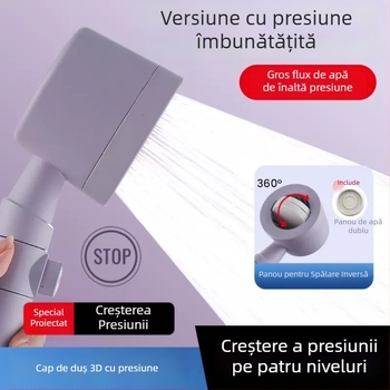 Duș manual cu filtru, presiune sporită și protecție împotriva înfundării